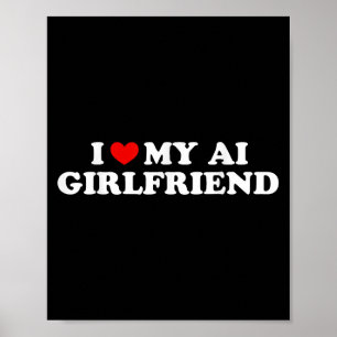 I Kärlek My Ai Girlkompis Funny Graphic Poster