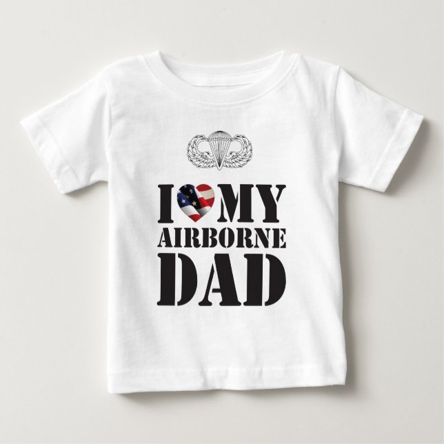 I KÄRLEK MY AIRBORNE PAPPA TEE (Framsida)