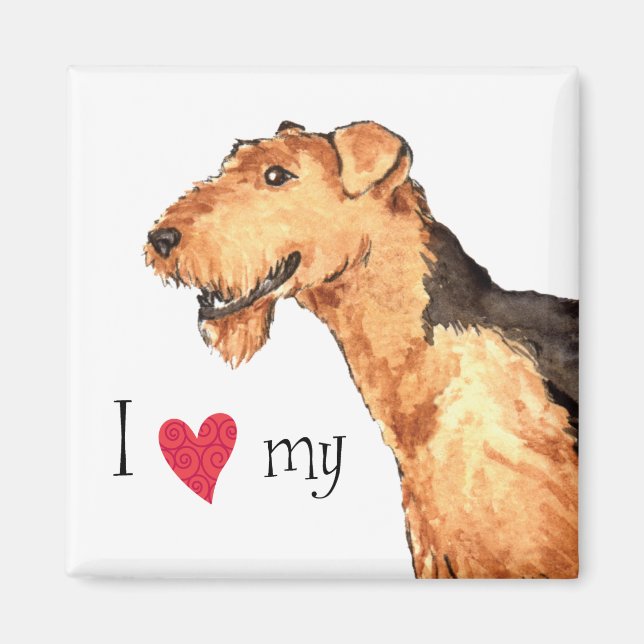I Kärlek my Airedale Magnet (Framsidan)