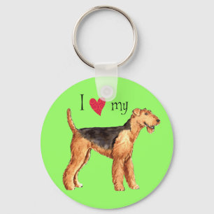 I Kärlek my Airedale Nyckelring