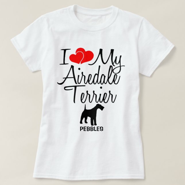 I Kärlek My Airedale Terrier Hund Tröja (Design framsida)