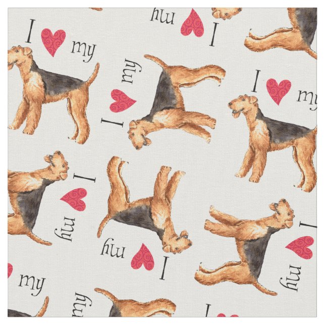 I Kärlek my Airedale Tyg (Närbild)