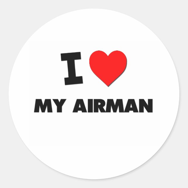 I kärlek My Airman Runt Klistermärke (Framsida)