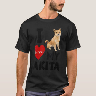 I KÄRLEK MY AKITA Hund Animal Djurälskare Kid Papp T Shirt
