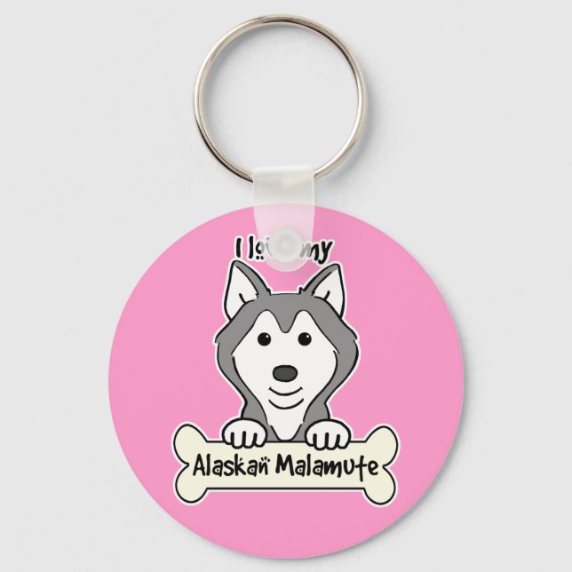 I Kärlek My Alaska Malamute Nyckelring (Framsida)