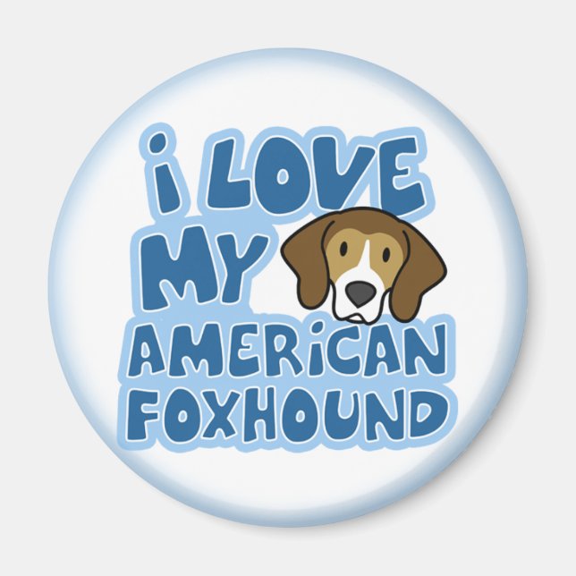 I Kärlek My American Foxhound Magnet (Framsidan)