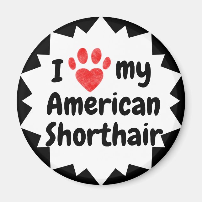 I Kärlek My American Shorthair Cat Magnet (Framsidan)