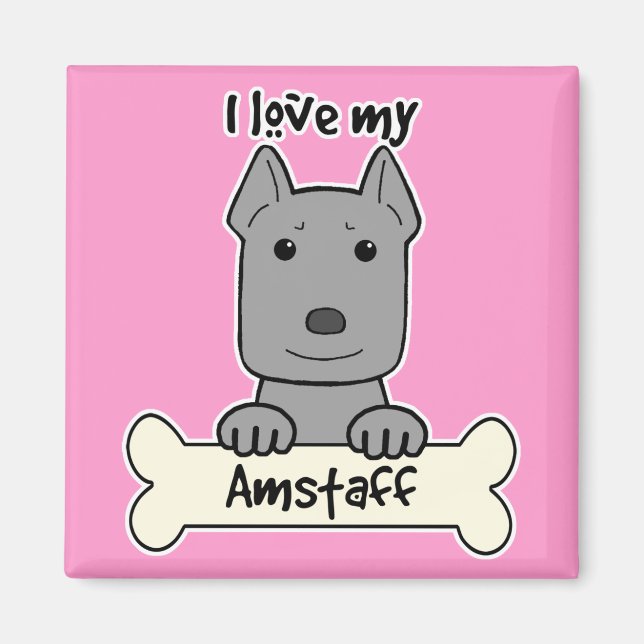 I Kärlek My Amstaff Magnet (Framsidan)