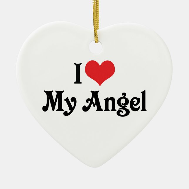 I Kärlek My Angel Julgransprydnad Keramik (Framsidan)