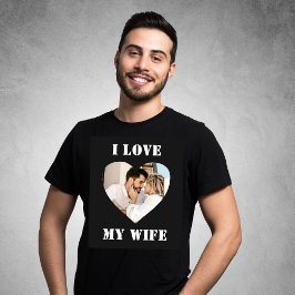 I Kärlek My Anpassningsbar Heart Personlig Photo T Shirt
