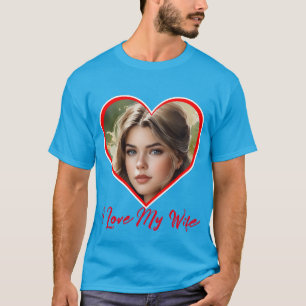 I Kärlek My Anpassningsbar Heart Personlig Photo T Shirt