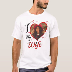 I Kärlek My Anpassningsbar Typography Heart Photo T Shirt