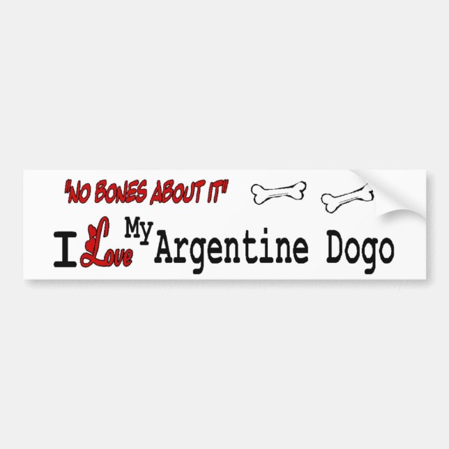 I Kärlek My Argentine Dogo Bildekal (Framsidan)
