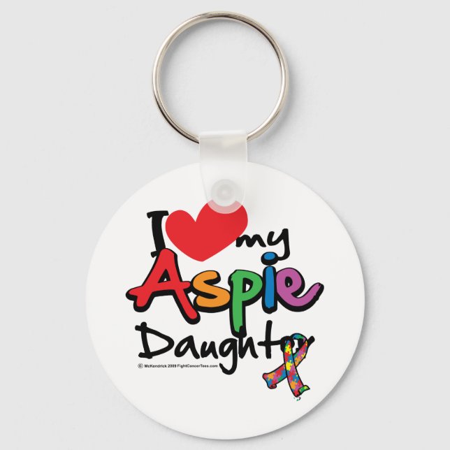 I Kärlek My Aspie-dotter Nyckelring (Framsida)