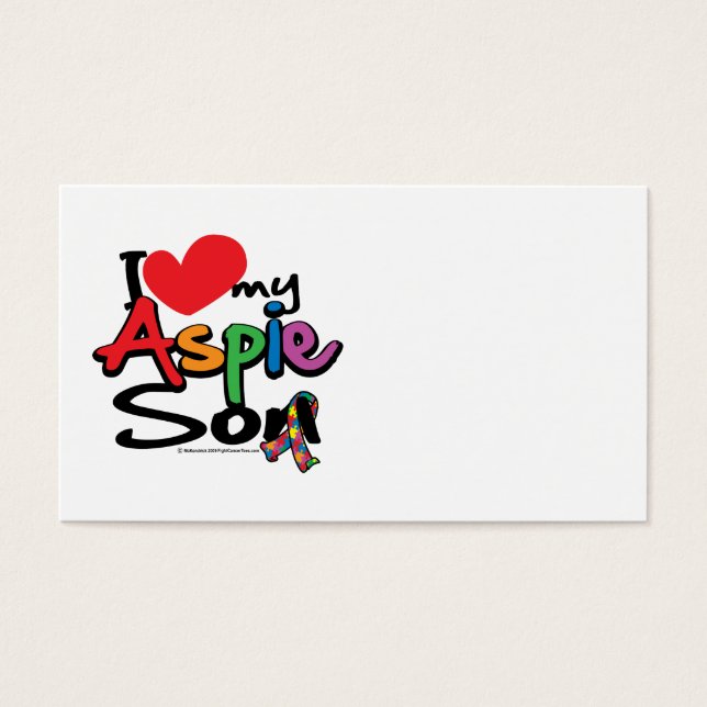 I Kärlek My Aspie Son Visitkort (Framsidan)