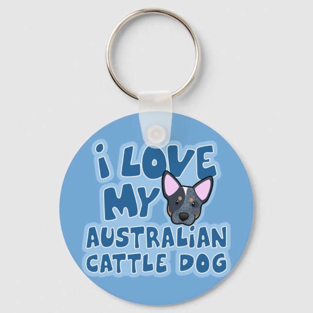 I Kärlek My Australian Cattle Hund Nyckelring (Framsida)