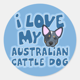 I Kärlek My Australian Cattle Hund Runt Klistermärke