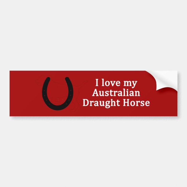 I Kärlek My Australian Draft Horse Bildekal (Framsidan)