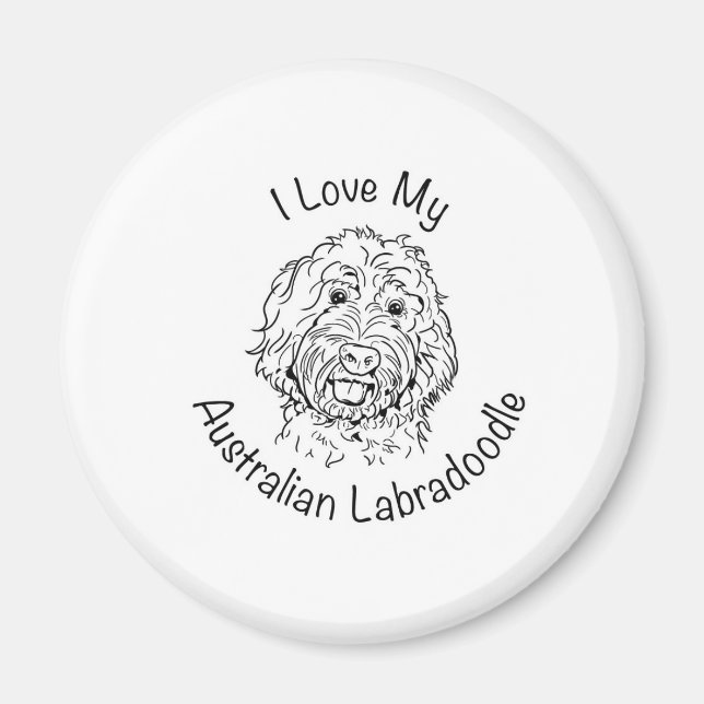 I Kärlek My Australian Labradoodle Magnet (Framsidan)