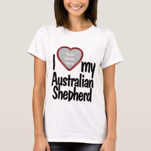 I Kärlek My Australian shepherd Cute Roligt Heart  T Shirt