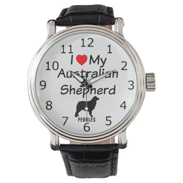 I Kärlek My Australian shepherd Hund Watch Armbandsur (Framsida)