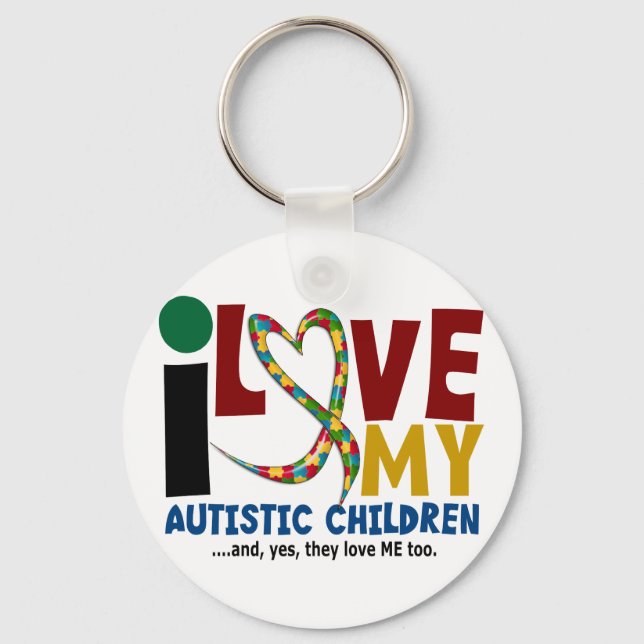 I Kärlek My Autistic Children 2 AUTISM AWARENESS Nyckelring (Framsida)