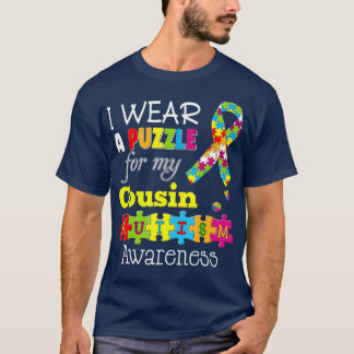 I Kärlek: My Autistic Cousin Autism Awareness Day T Shirt