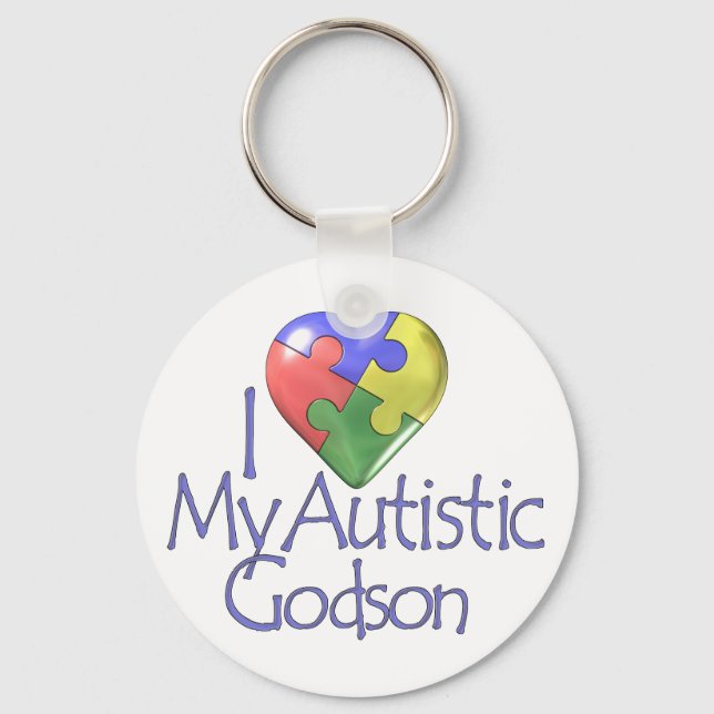 I Kärlek My Autistic Godson Nyckelring (Framsida)