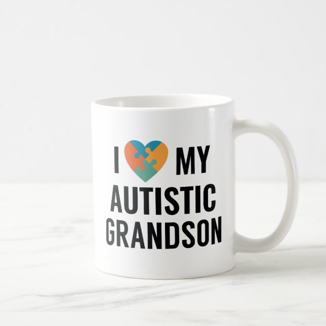 I Kärlek My Autistic Grandson Kaffemugg (Höger)