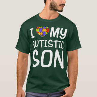 I Kärlek My Autistic Son Autism Awareness Trisomie T Shirt