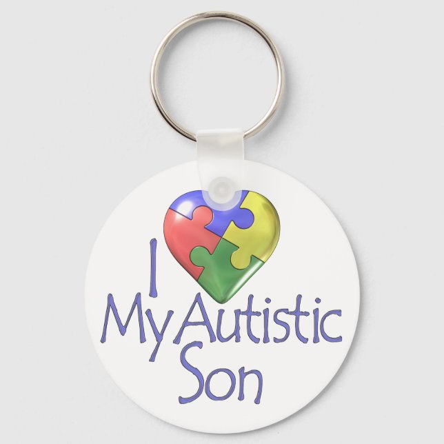 i Kärlek My Autistic Son Nyckelring (Framsida)