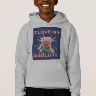 I KÄRLEK MY AXOLOTL CUTE FUNNY KIDS T-SHIRTS