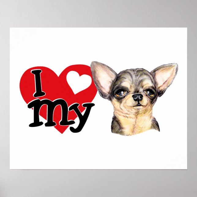 I Kärlek My B&T Chihuahua Poster (Framsidan)