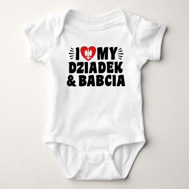 I Kärlek My Babcia & Dziadek T-shirt (Framsida)