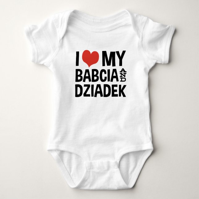 I Kärlek My Babcia & Dziadek Tee (Framsida)