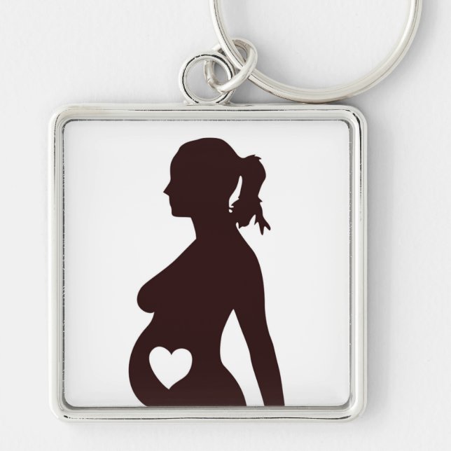 I KÄRLEK MY BABY FYRKANTIG SILVERFÄRGAD NYCKELRING (Framsidan)