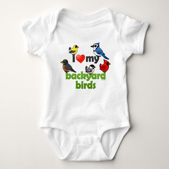 I Kärlek My Backyard Birds T-shirt (Framsida)