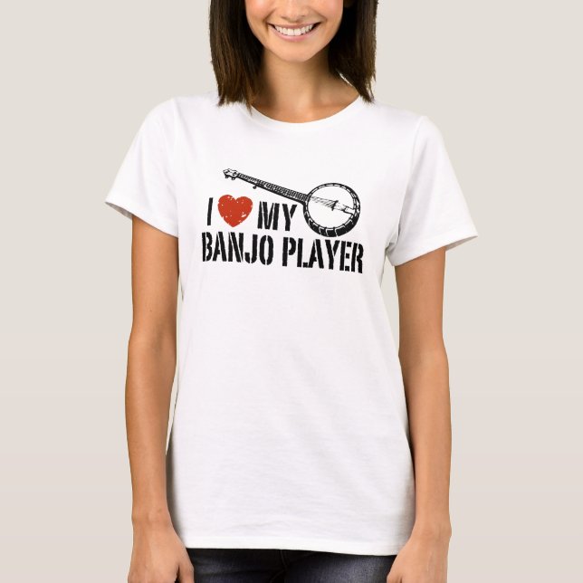 I Kärlek My Banjo Player T-shirt (Framsida)