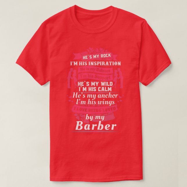 I Kärlek My Barber 2 T Shirt (Design framsida)