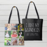 I Kärlek My Barnbarn 9 Photo Instagram Collage Tygkasse<br><div class="desc">Anpassningsbarna tryckte 2-sidig till väskan personlig med foton och text från familjen. Lägg till 9 fyrkantiga Instagram-foton på ena sidan med "I Kärlek My Barnbarn"-citatet och barnbarnbarnens namn eller annan anpassningsbar på motsatt sida. Använda designen verktyg om du vill välja valfri bakgrund färg, lägga till fler foton och redigera texten...</div>