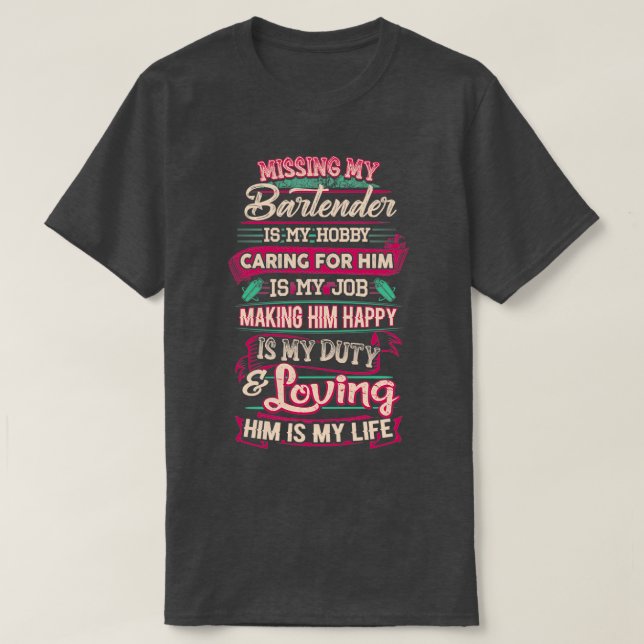 I Kärlek My Bartender 1 T Shirt (Design framsida)