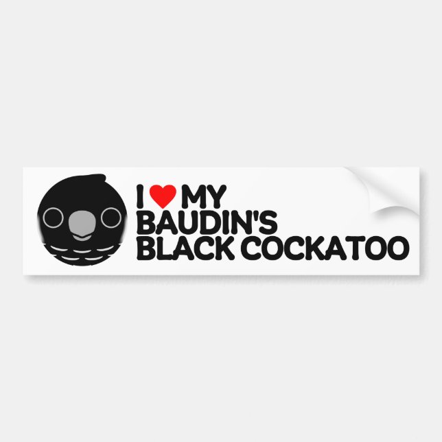 I KÄRLEK MY BAUDIN'S BLACK COCKATOO BILDEKAL (Framsidan)