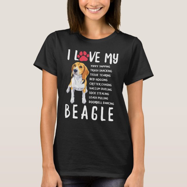 I Kärlek My Beagle - Funny Beagle Älskare Gift T Shirt (Framsida)