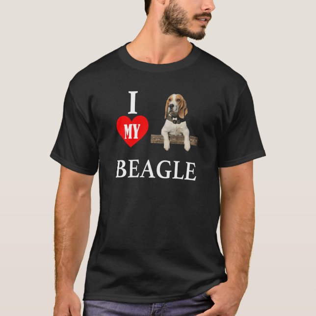 I Kärlek My Beagle Hund Pet Animal Manar Women You T Shirt (Framsida)