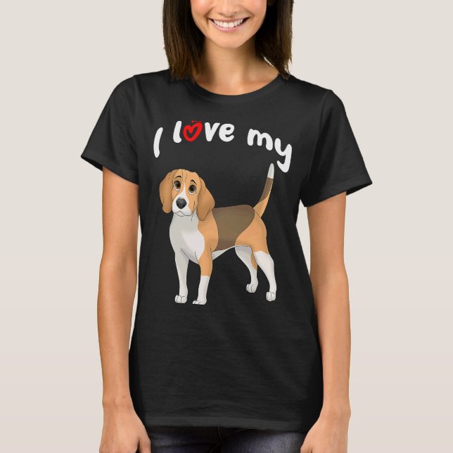 I Kärlek My Beagle Hund T Shirt (Framsida)