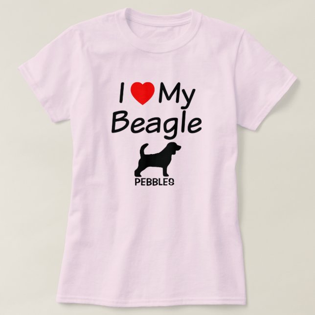 I Kärlek My Beagle Hund T-shirt (Design framsida)