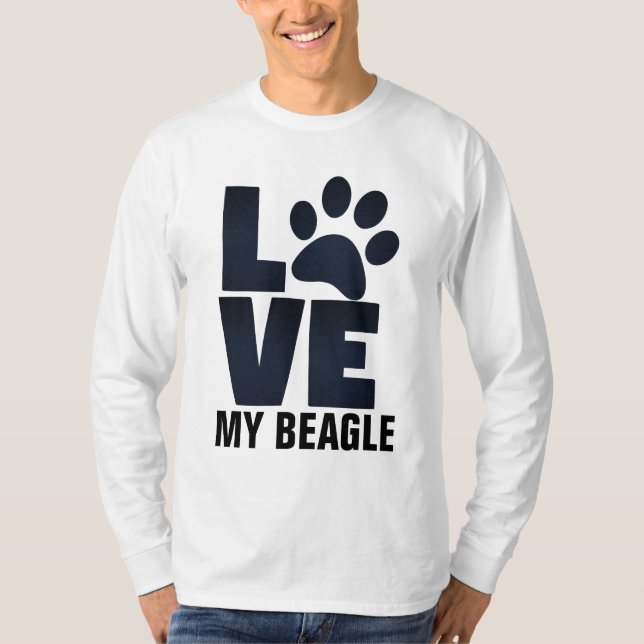 I KÄRLEK MY BEAGLE HUND T-Shirts (Framsida)