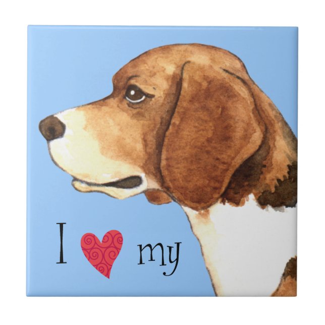 I Kärlek my Beagle Kakelplatta (Framsidan)