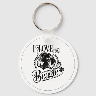 I Kärlek My Beagle Keychain Nyckelring