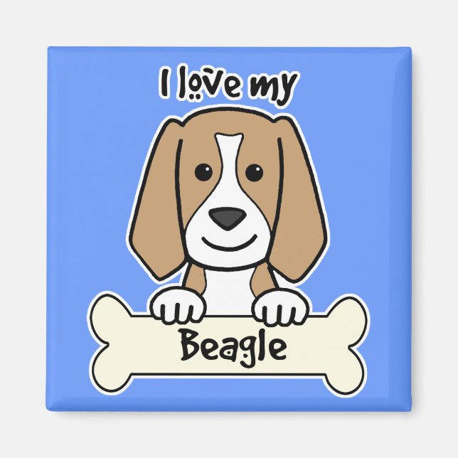 I Kärlek My Beagle Magnet (Framsidan)